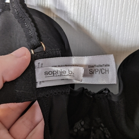 EUC Sophie b. Intimates Black Lacey Underwire Bow Detail‎ Chemise Size Small - Picture 2 of 9